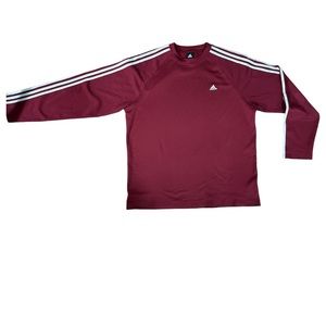 Adidas XL 3 Stripes Red Long Sleeve